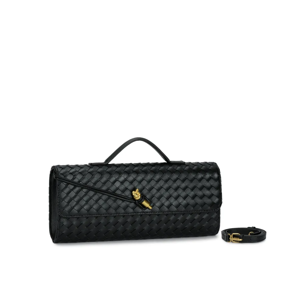 Clutch Trevi na cor Preta — Nay Bags & Shoes